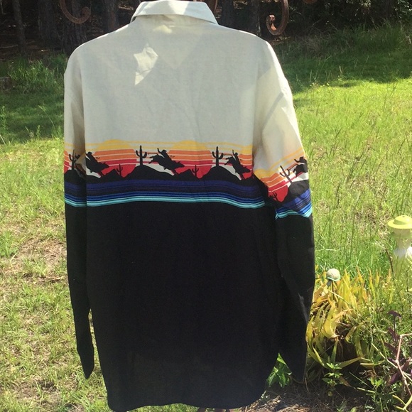 🤠 NWT Awesome Mens Unisex Fun Cowboy Style Shirt Sz Large Wardrobe Must Have🤠 - Picture 6 of 11